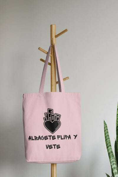 Bolsas de tela rosa Flipa y Vete con amor