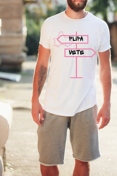 Camiseta básica Blanca Flipa o Vete Señales