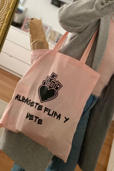 Bolsas de tela rosa Flipa y Vete con amor