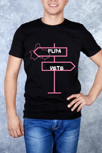 Camiseta básica Negra Flipa o Vete Señales